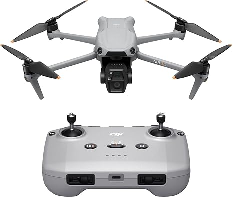 DJI Air 3 Fly More Combination with RC-N2 remote control, drone with camera 4K, dual main camera, 3 batteries for extended flight time, 48MP photos, adult camera drone, compliant with FAA remote ID standards