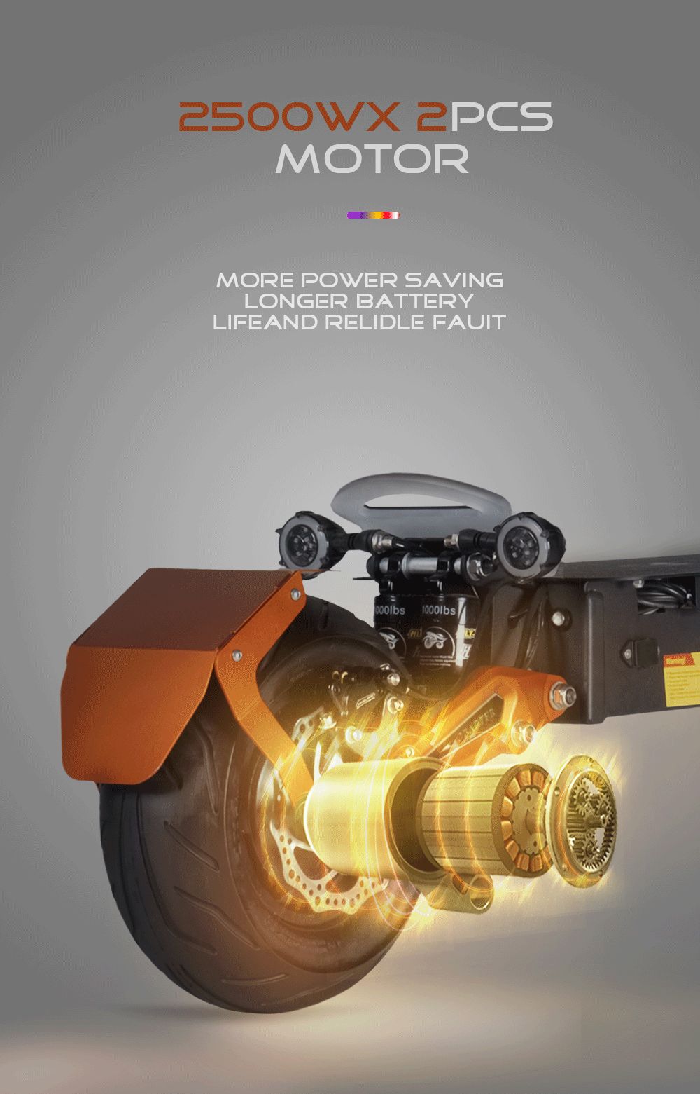 OBARTER D5 Electric Scooter 12 inch Vacuum Tire 2*2500W Motor Removable 35Ah Battery for 60-120km Super Range