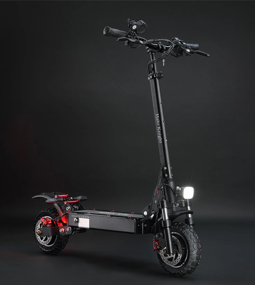 Halo Knight T104 Electric Scooter 10 inch Off-road Tires 1000W*2 Motor 65km/h Max Speed Remote control 52V 21Ah Battery 45km Range - Black