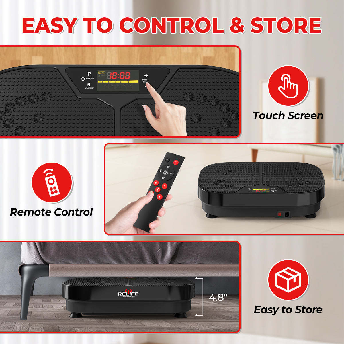 Fitness Vibration Platform with Loop Bands for Weight Loss