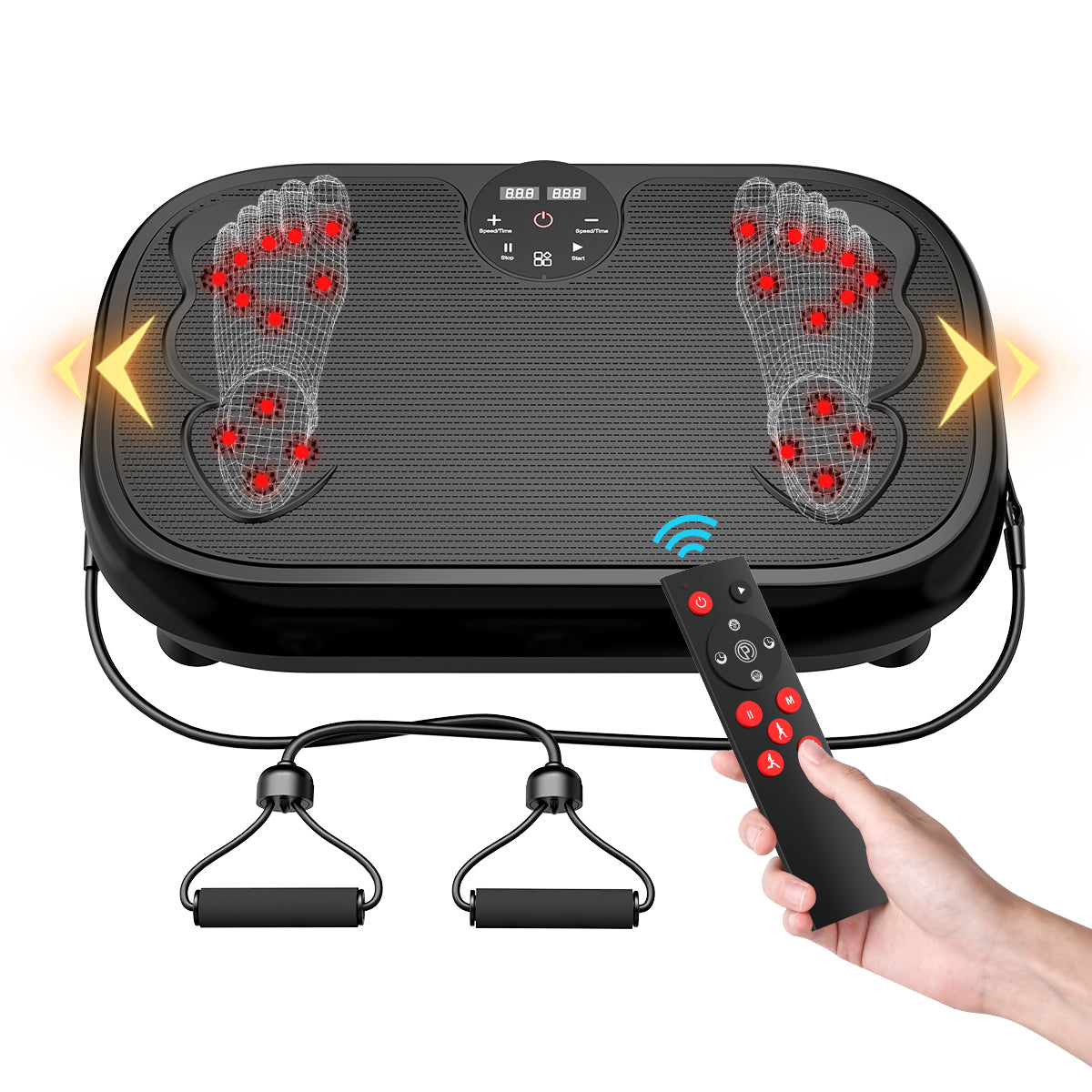 Whole Body Vibration Platform with Loop Bands for Fitness & Slimming