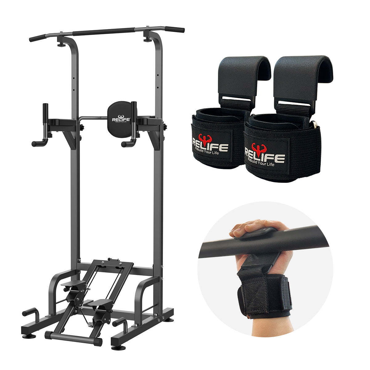 2026 Relife Best Power Tower Workout Pull Up Station for Home Gym