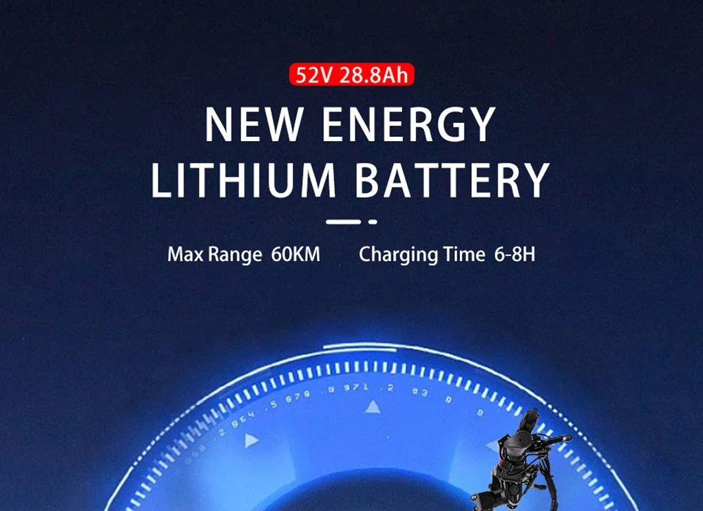 Halo Knight T108 Electric Scooter 10 inch Road Tires 1000W*2 Motor 65km/h Max Speed 52V 28.8Ah Battery 60km Max Range