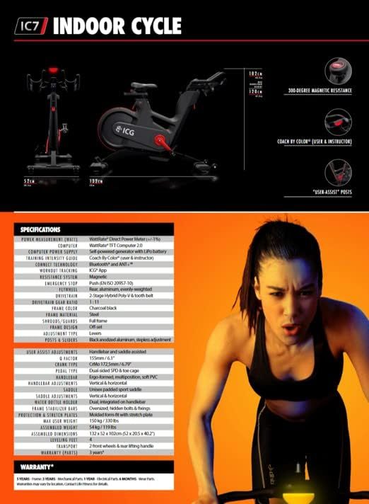Exercise Bike IC7 Base and Console (IC-IC7B1) Matte Slate