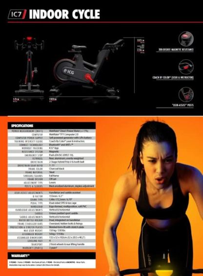 Exercise Bike IC7 Base and Console (IC-IC7B1) Matte Slate