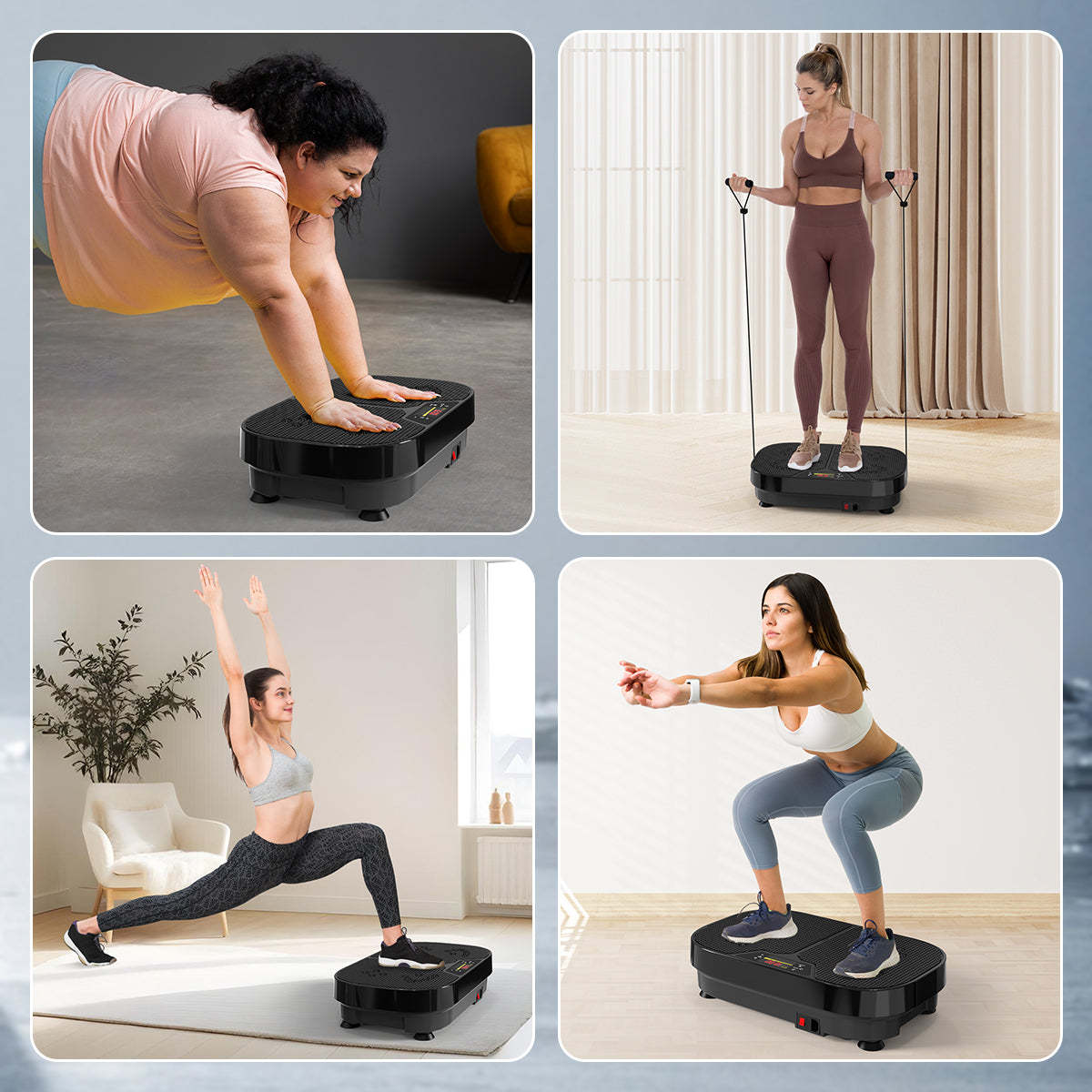 Fitness Vibration Platform with Loop Bands for Weight Loss