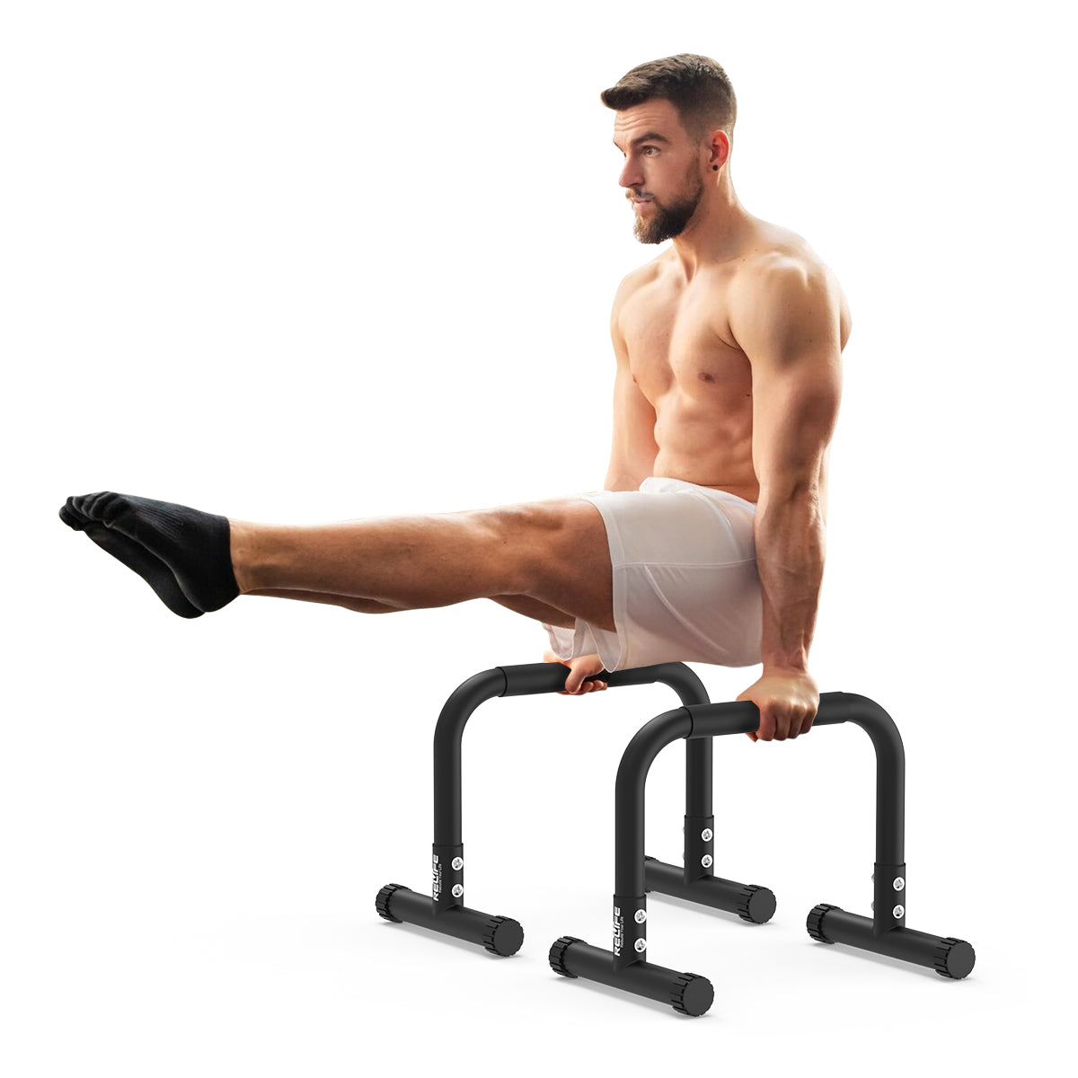 Adjustable Parallette Dip Bar Station Fitness Workout Dip Stand Station Machine for Home