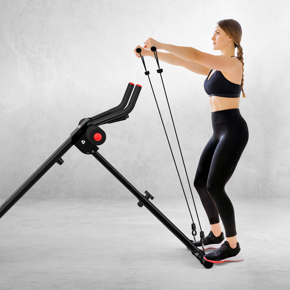 Foldable Abs Trainer Machine Waist Trainer Ab Cruncher with Resistance Band for Strength Training