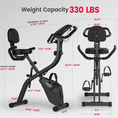 RELIFE 3 in 1 Exercise Bike Folding Exerpeutic Bike