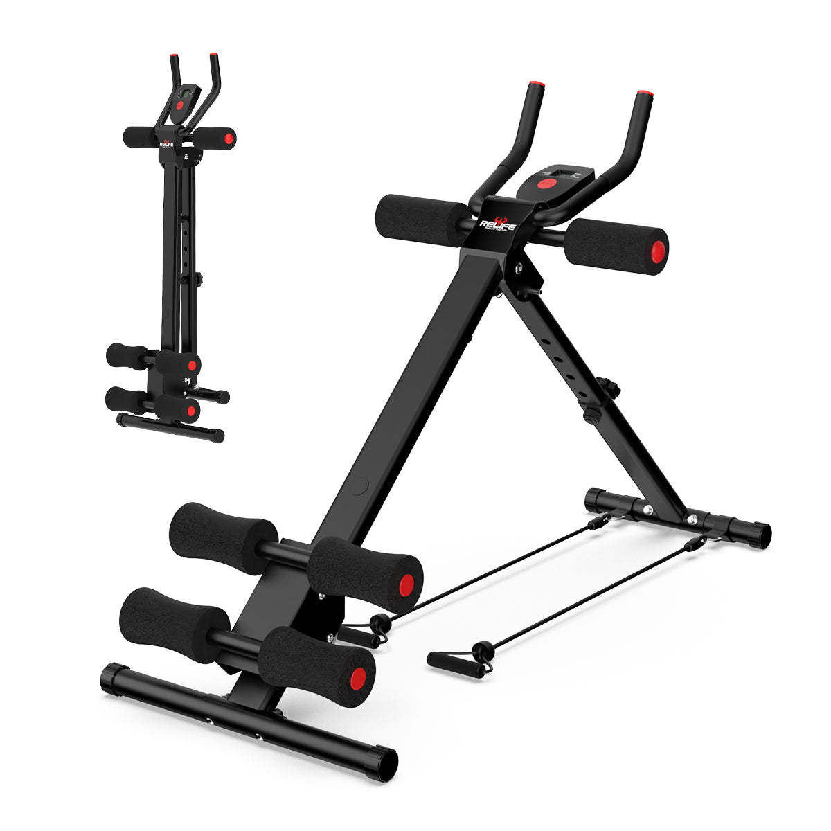 Foldable Abs Trainer Machine Waist Trainer Ab Cruncher with Resistance