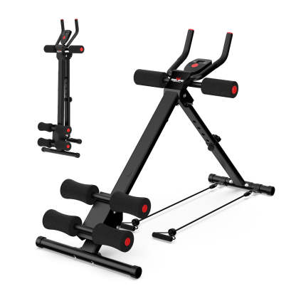 Foldable Abs Trainer Machine Waist Trainer Ab Cruncher with Resistance Band for Strength Training