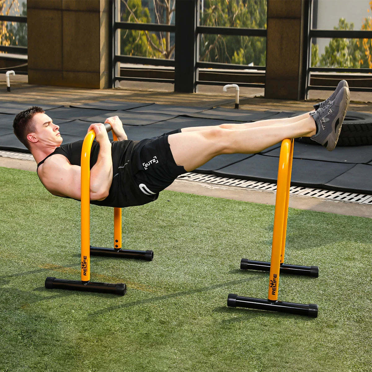 Adjustable Parallette Dip Bar Station Fitness Workout Dip Stand Station Machine for Home