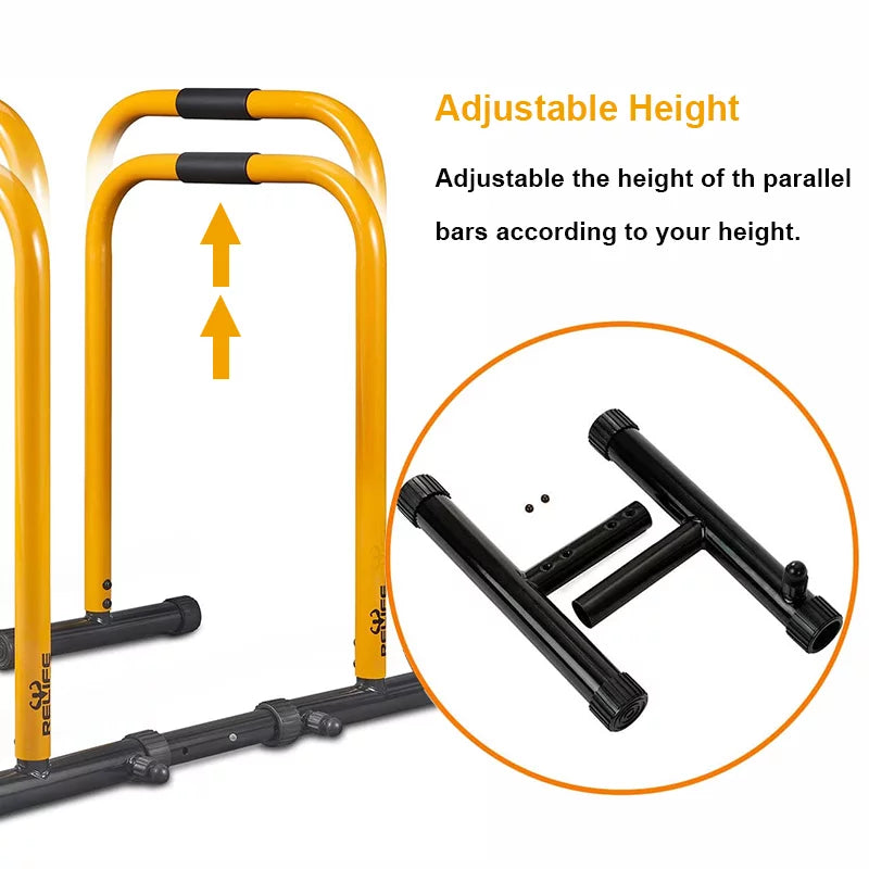 Adjustable Parallette Dip Bar Station Fitness Workout Dip Stand Station Machine for Home