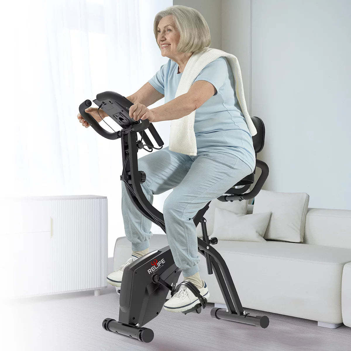 RELIFE 3 in 1 Exercise Bike Folding Exerpeutic Bike