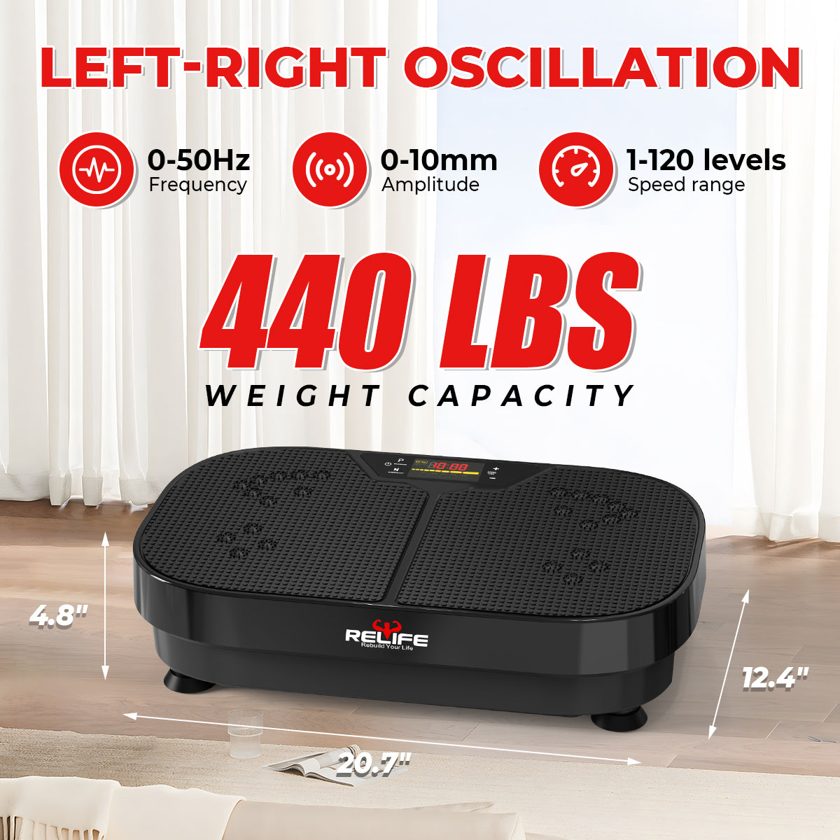 Whole Body Vibration Platform with Loop Bands for Fitness & Slimming