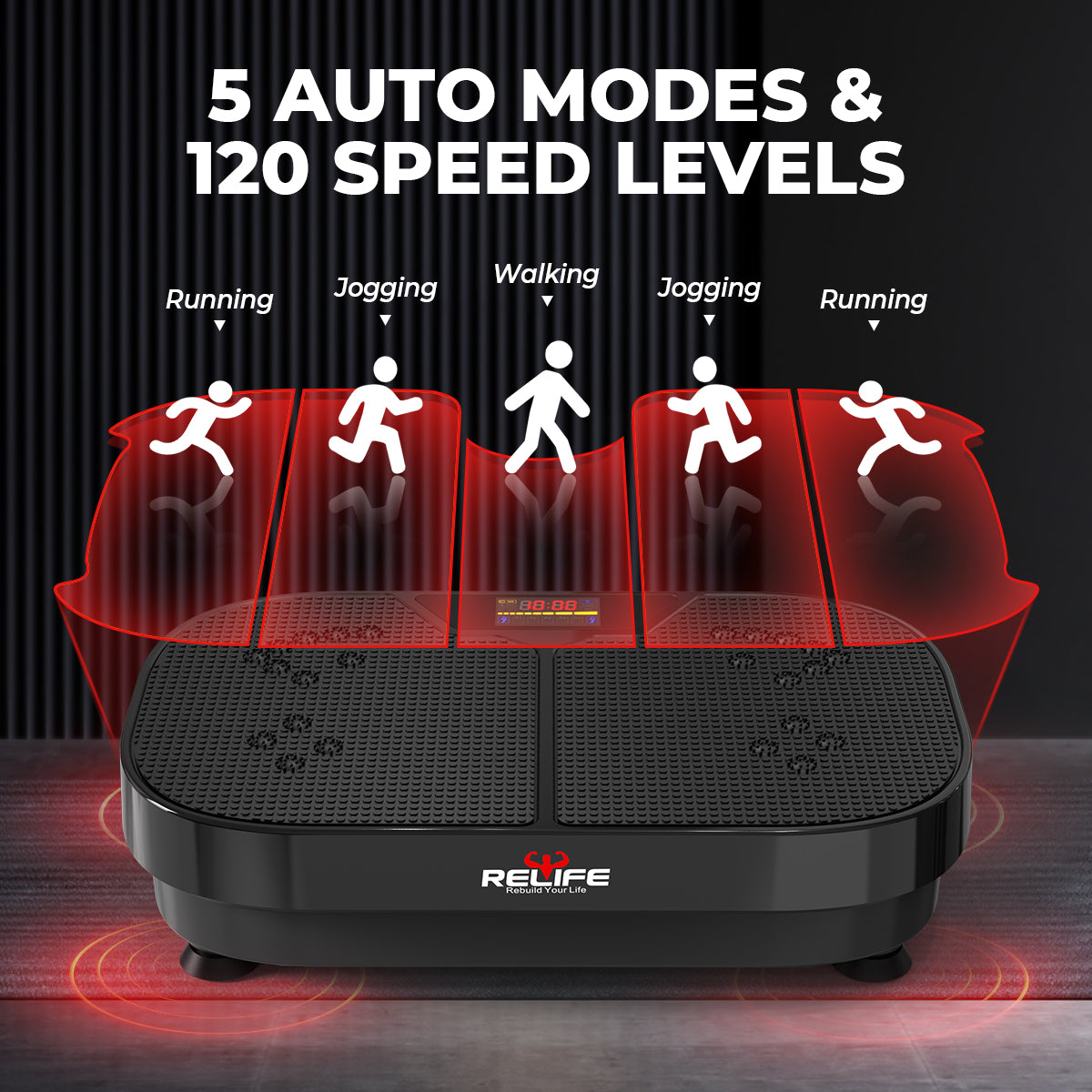 Whole Body Vibration Platform with Loop Bands for Fitness & Slimming