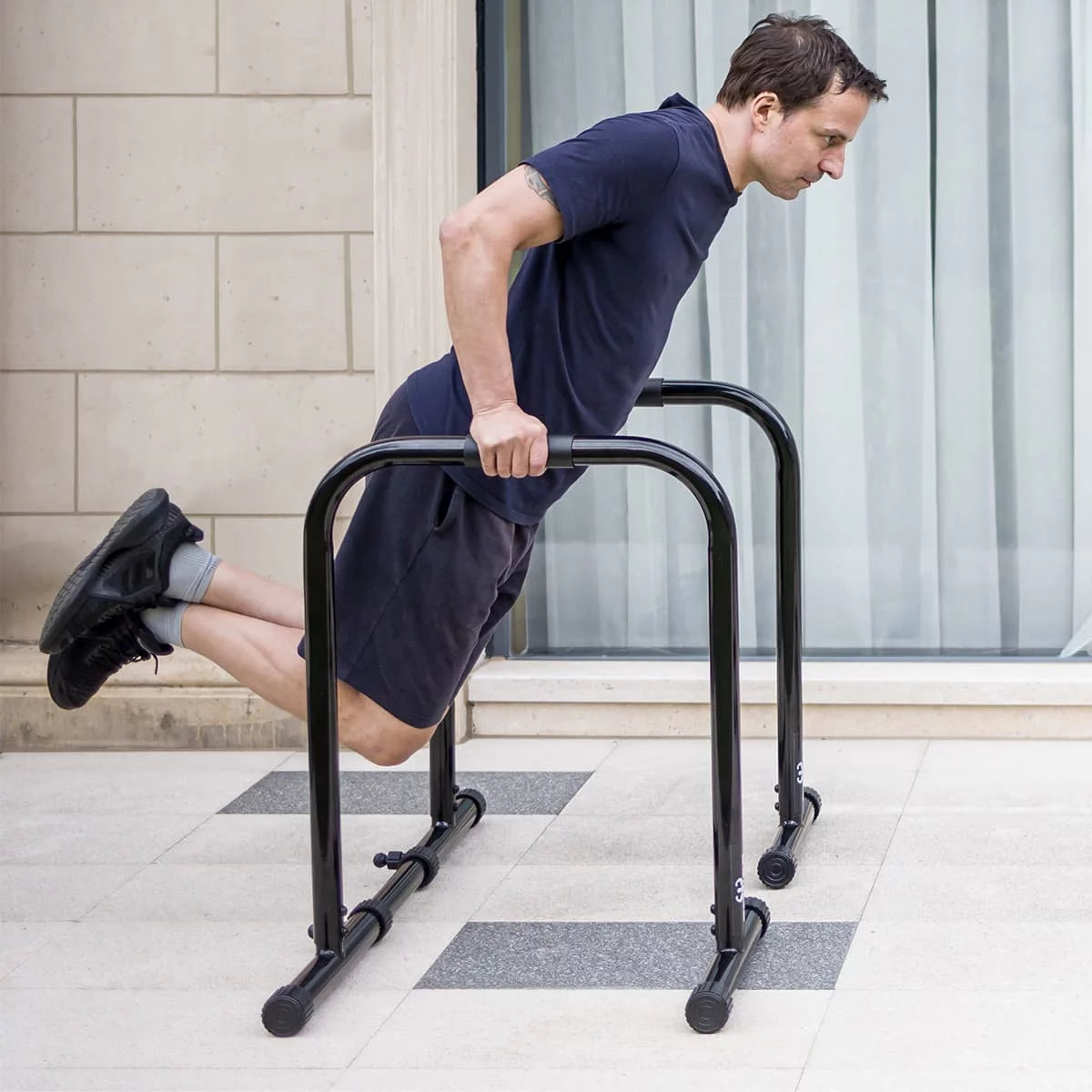 Adjustable Parallette Dip Bar Station Fitness Workout Dip Stand Station Machine for Home