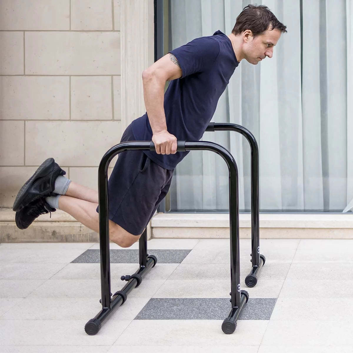 Adjustable Parallette Dip Bar Station Fitness Workout Dip Stand Station Machine for Home