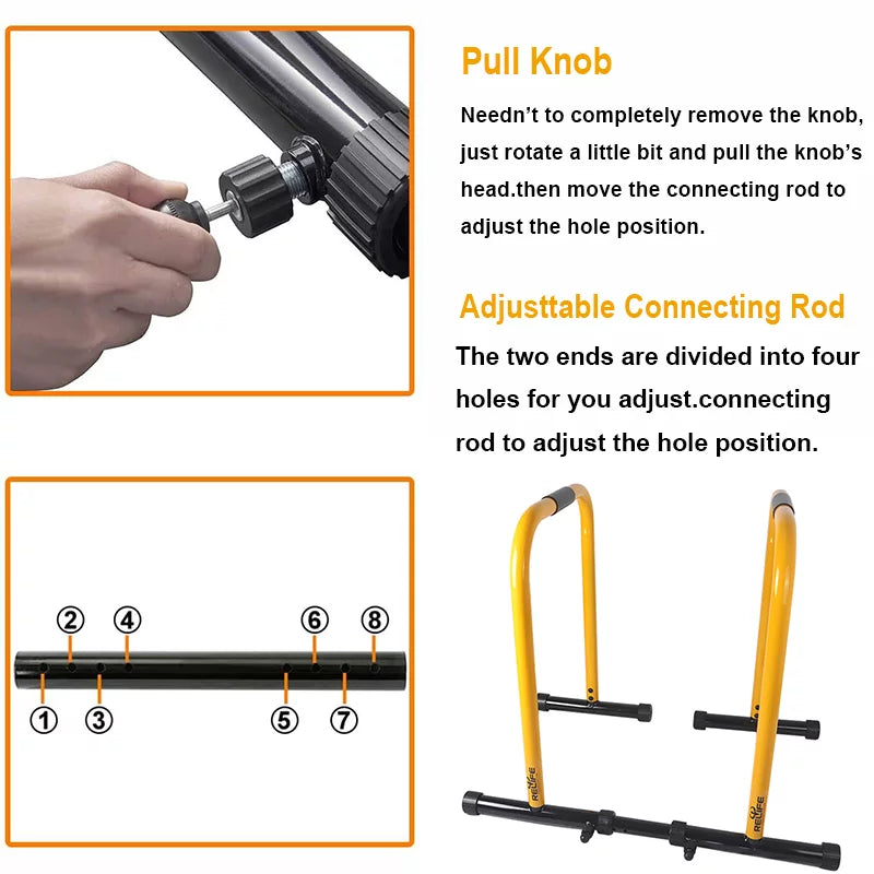 Adjustable Parallette Dip Bar Station Fitness Workout Dip Stand Station Machine for Home