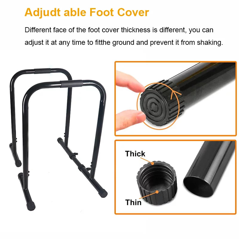 Adjustable Parallette Dip Bar Station Fitness Workout Dip Stand Station Machine for Home