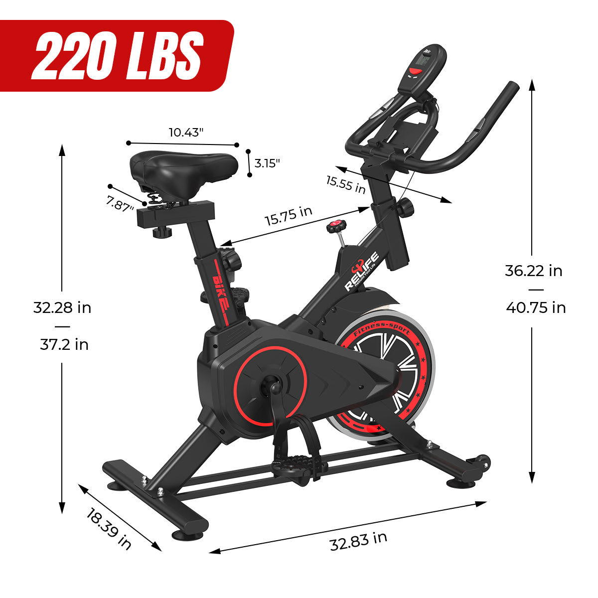 RELIFE 3 in 1 Exercise Bike Folding Exerpeutic Bike