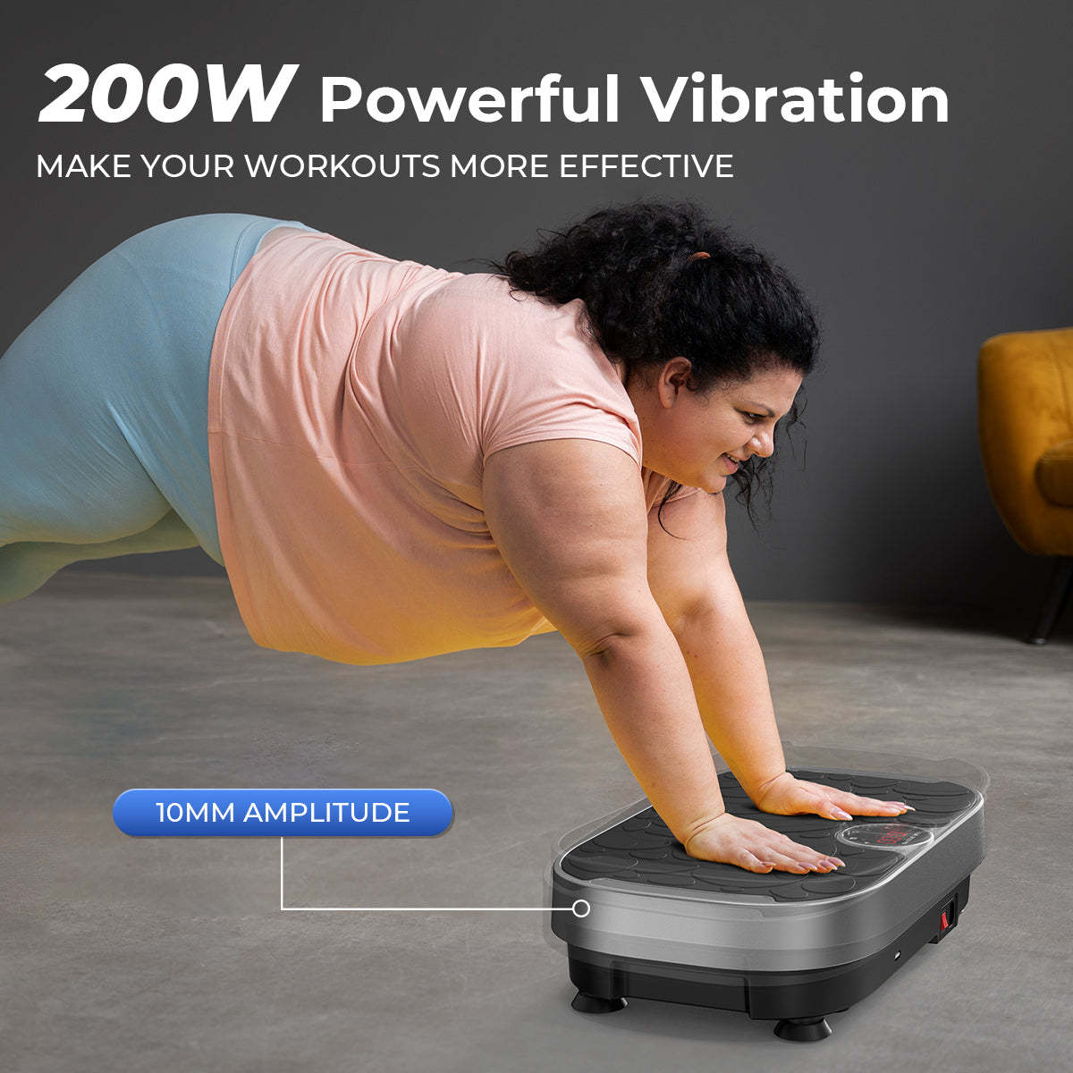 Bluetooth Enabled Vibration Plate with Loop Bands for Home Gym