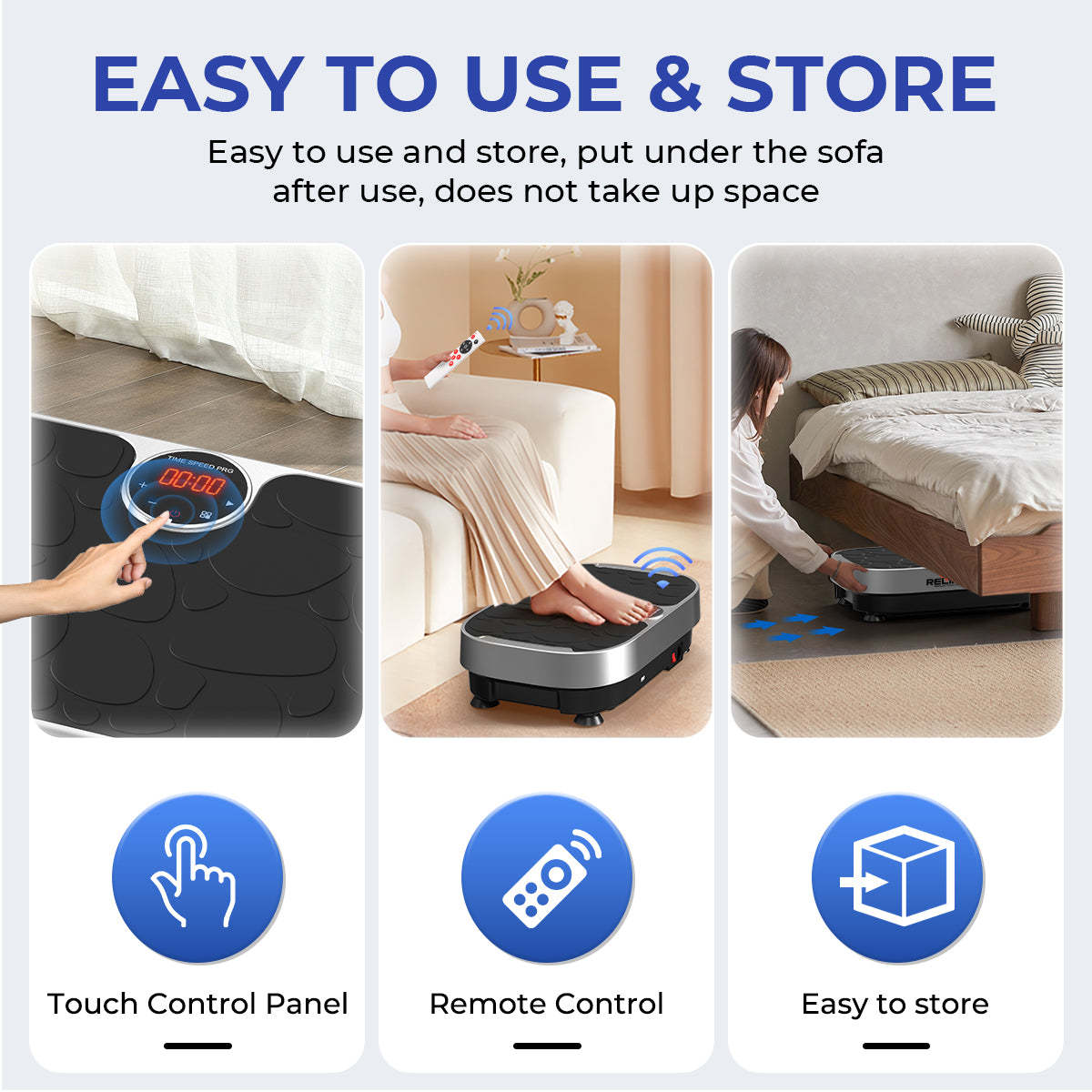 Bluetooth Enabled Vibration Plate with Loop Bands for Home Gym