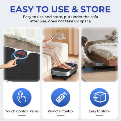 Bluetooth Enabled Vibration Plate with Loop Bands for Home Gym