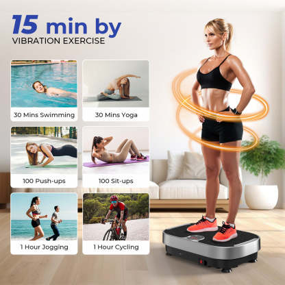 Bluetooth Enabled Vibration Plate with Loop Bands for Home Gym