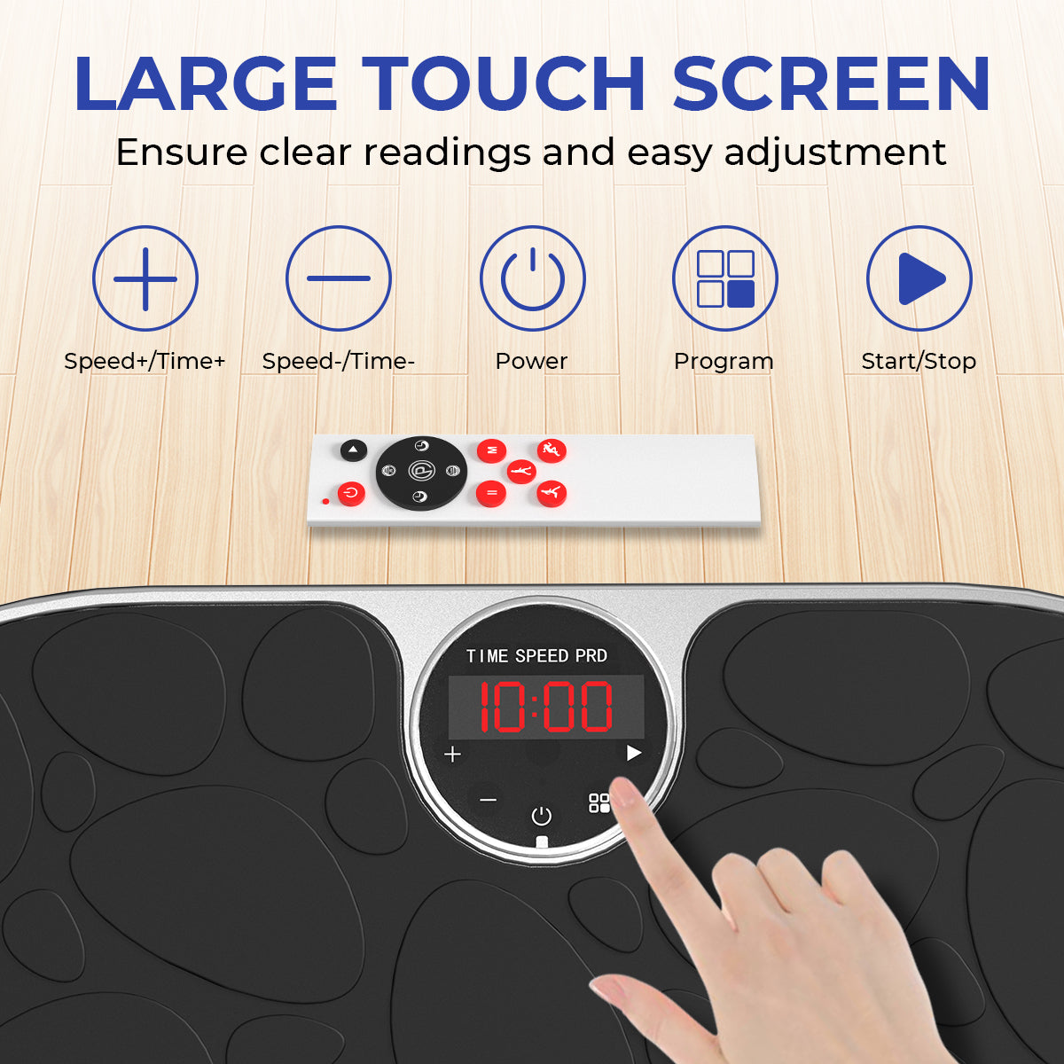 Bluetooth Enabled Vibration Plate with Loop Bands for Home Gym