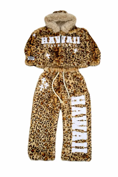 Faux Leopard  Sweatsuit