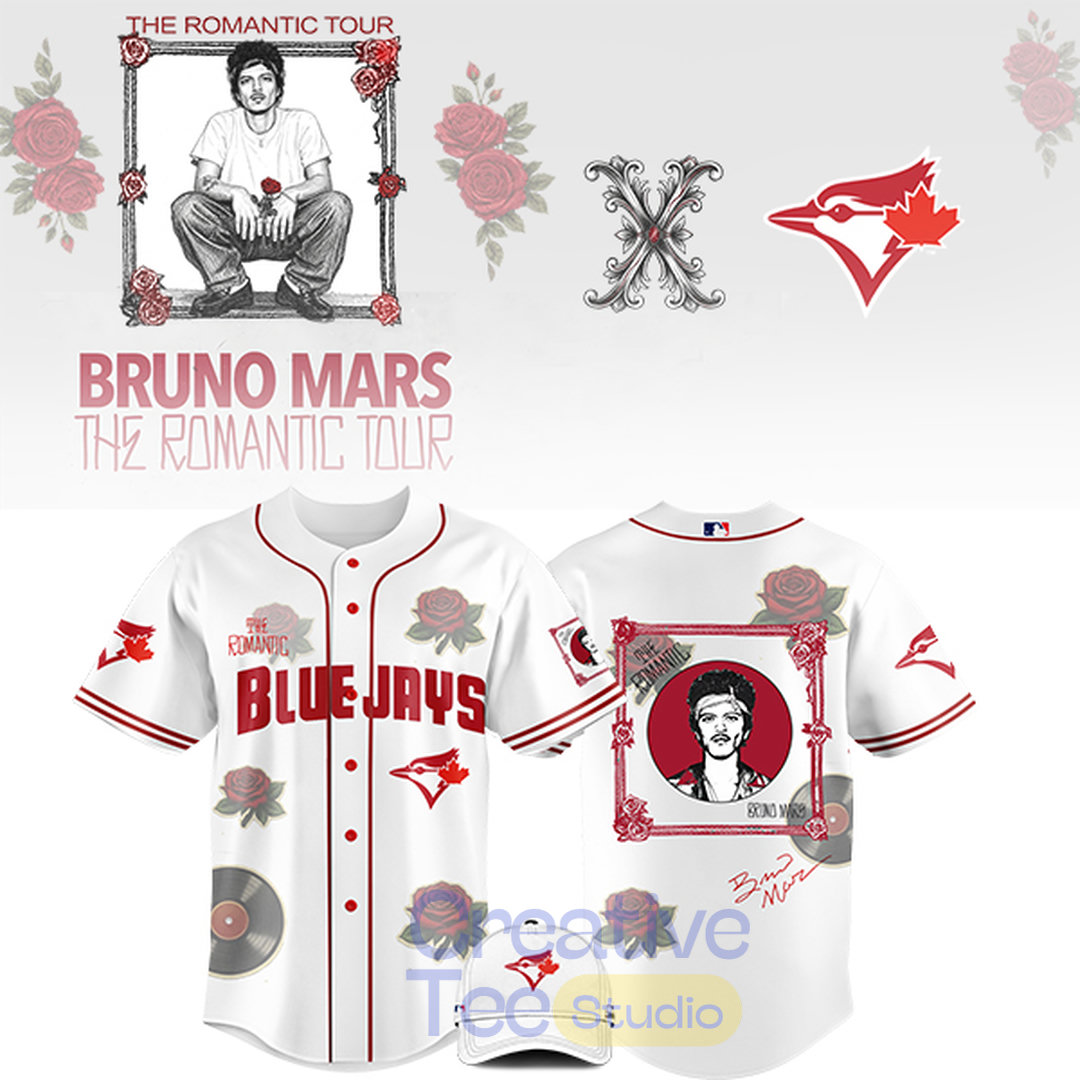 Toronto Blue Jays x Bruno Mars – The Romantic Tour 2026 Special Baseball Jersey Toronto Blue Jays x Bruno Mars – The Romantic Tour 2026 Special Baseball Jersey