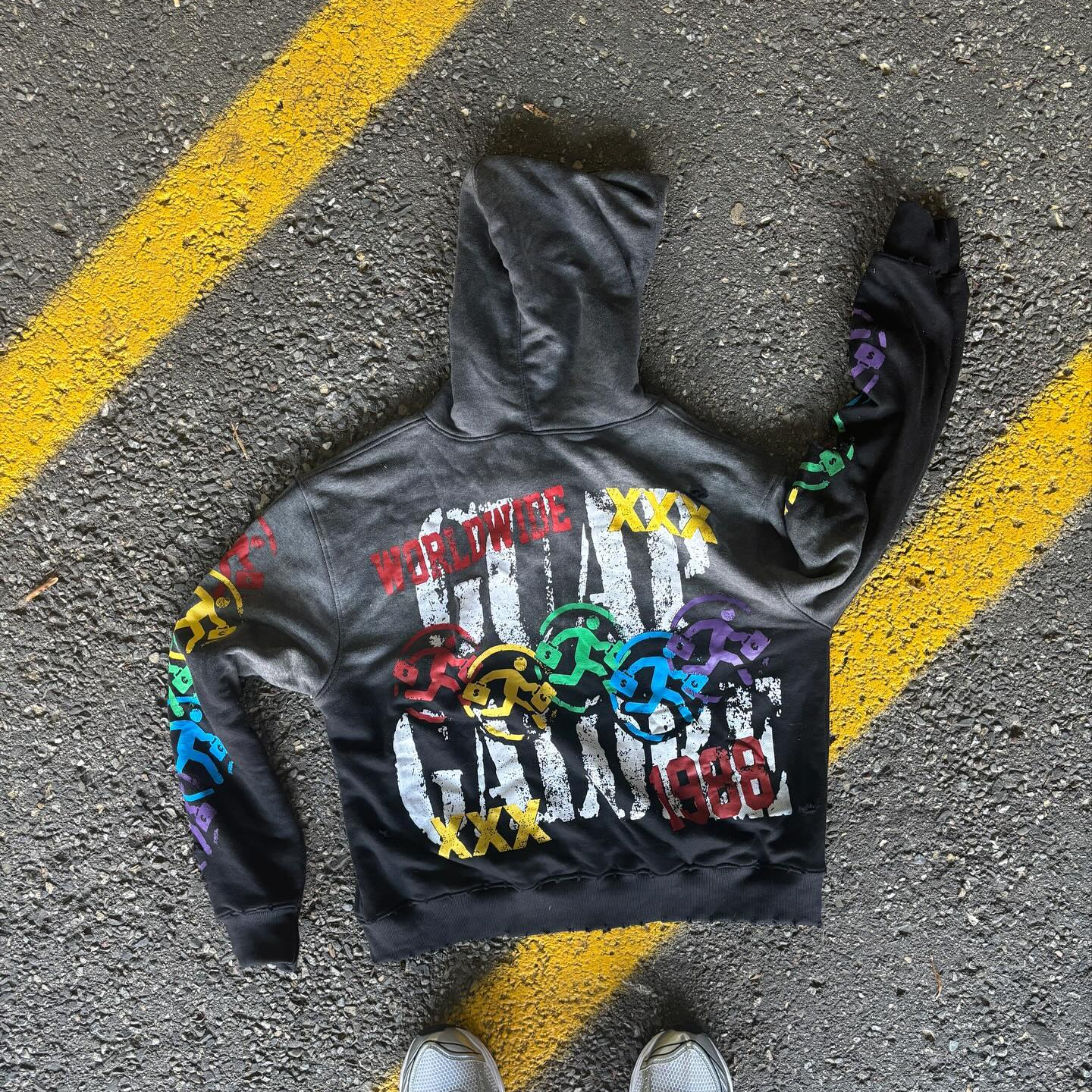 Vintage Gradient Print Hoodie Set