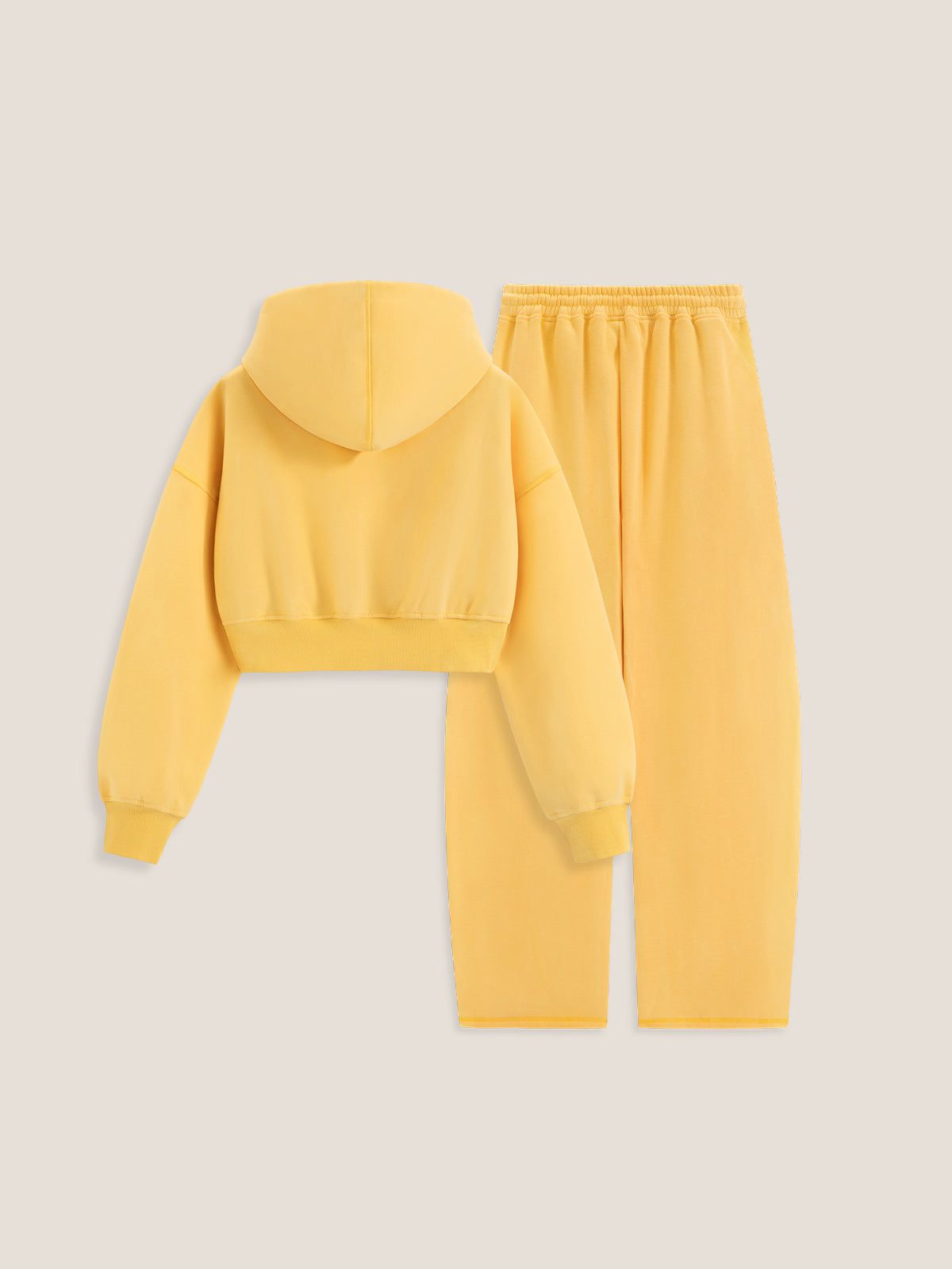  Cropped Hoodie Sets-Yellow