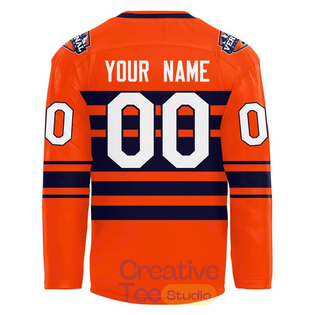 Vernal Oilers Orange Custom Hockey Jersey Vernal Oilers Orange Custom Hockey Jersey