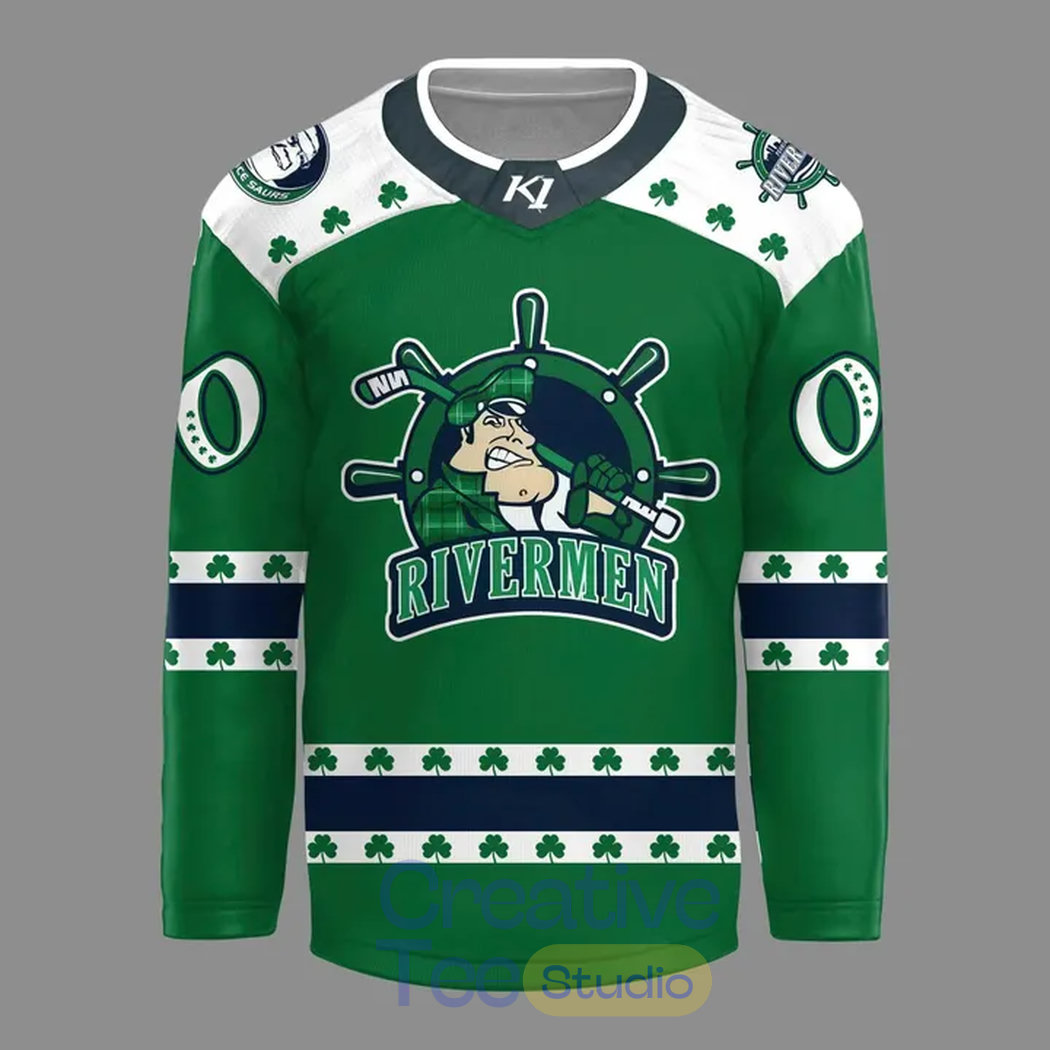 Peoria Rivermen 2026 St. Patty's Day Celebration Custom Hockey Jersey Peoria Rivermen 2026 St. Patty's Day Celebration Custom Hockey Jersey