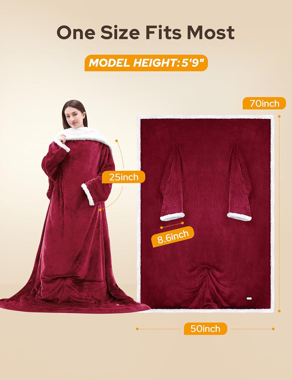 Heated Blanket Throw with Foot Pocket