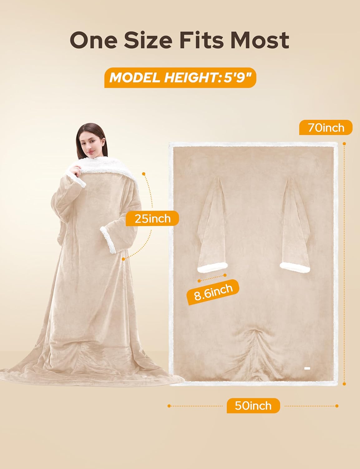 Heated Blanket Throw with Foot Pocket