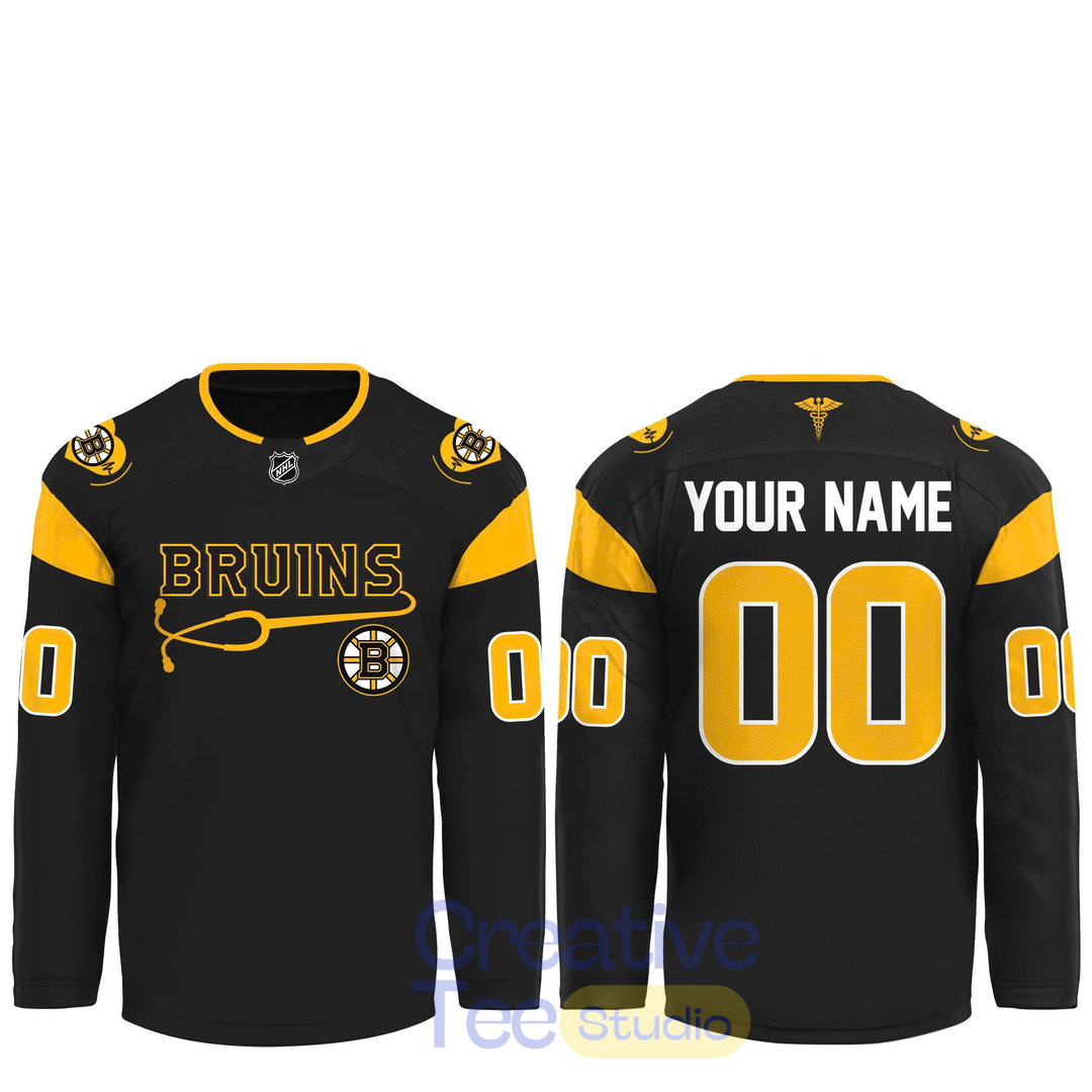 Boston Bruins Healthcare Appreciation Night 2026 Custom Hockey Jersey Boston Bruins Healthcare Appreciation Night 2026 Custom Hockey Jersey