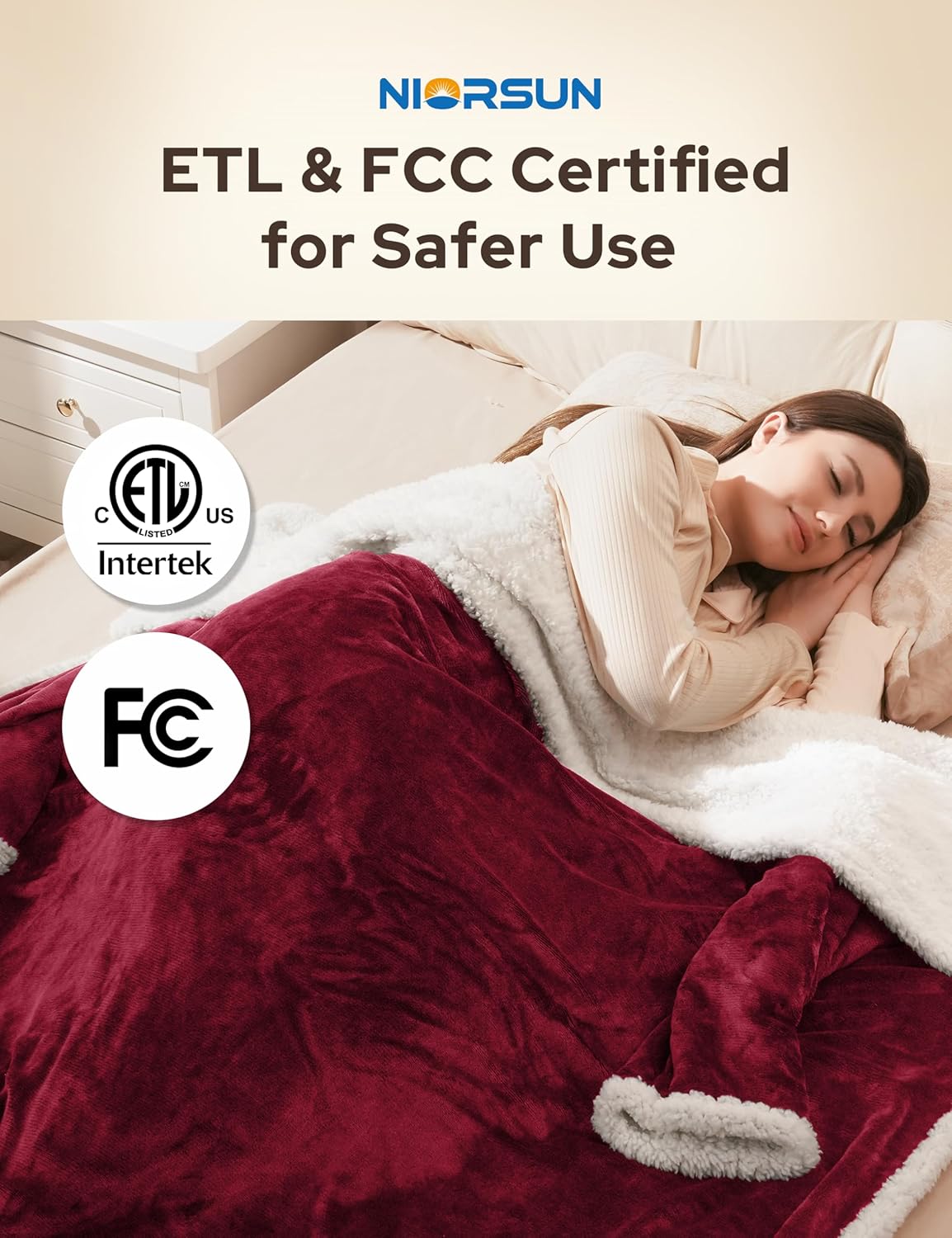 Heated Blanket Throw with Foot Pocket