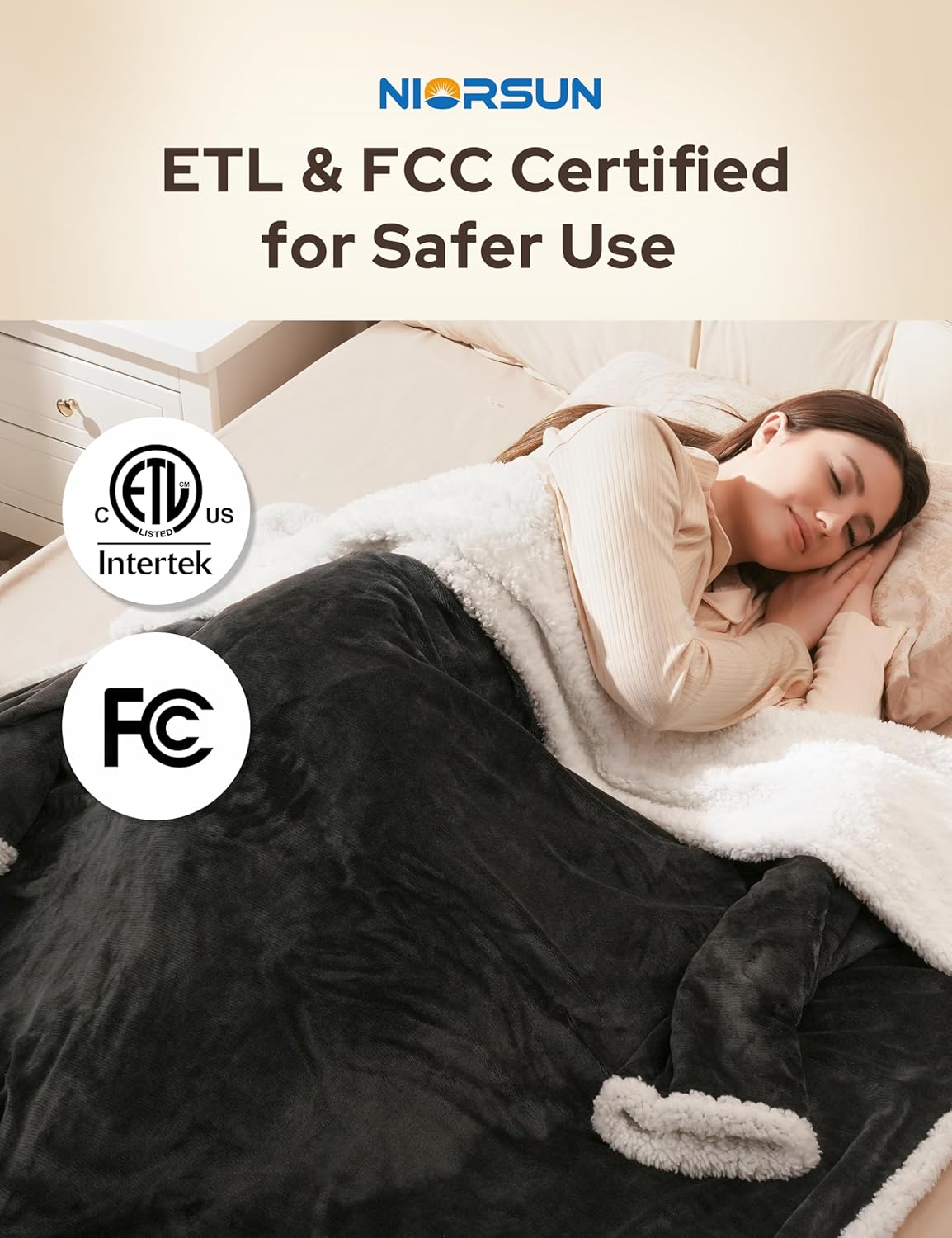 Heated Blanket Throw with Foot Pocket