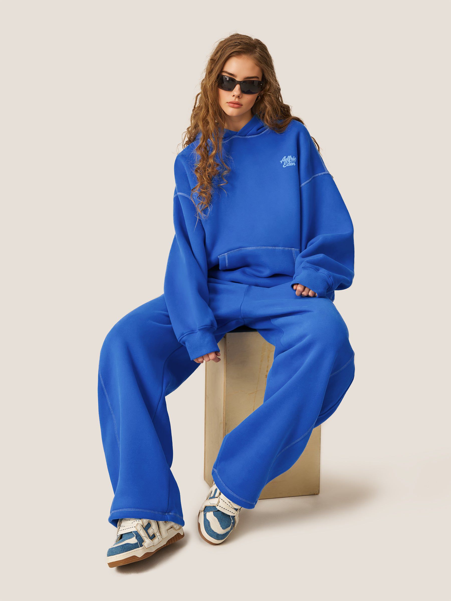  Baggy Hoodie Sets-Blue