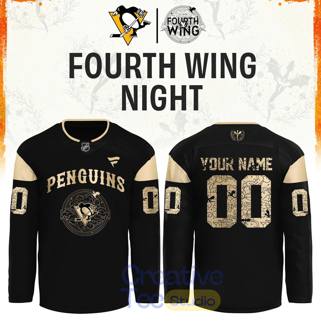 Pittsburgh Penguins Fourth Wings Night Custom Hockey Jersey