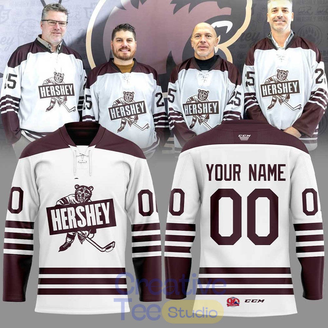 Hershey Bears Throwback Design Custom Hockey Jersey Hershey Bears Throwback Design Custom Hockey Jersey