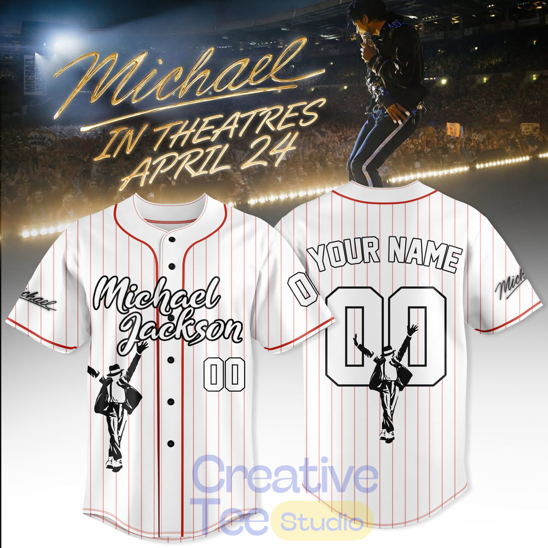 Michael Jackson In Theatres Custom Baseball Jersey - Special Movie Edition Michael Jackson In Theatres Custom Baseball Jersey - Special Movie Edition