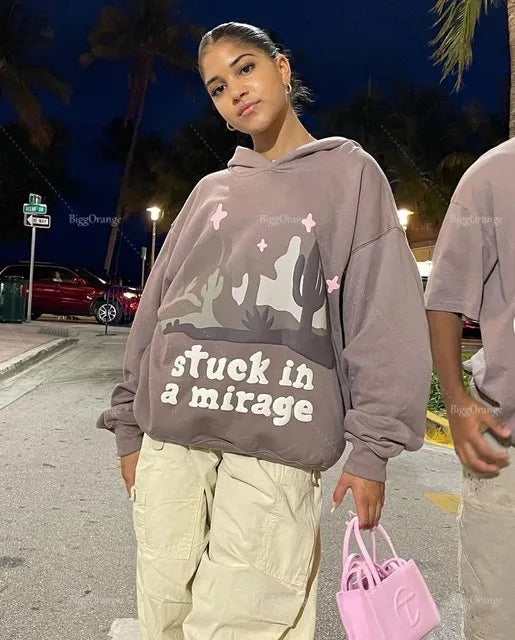 New Street puff print hoodies 3D Y2k Clothes Tops Sweatshirt Women Goth Streetwear Grunge Harajuku Clothing Oversized Hoodie