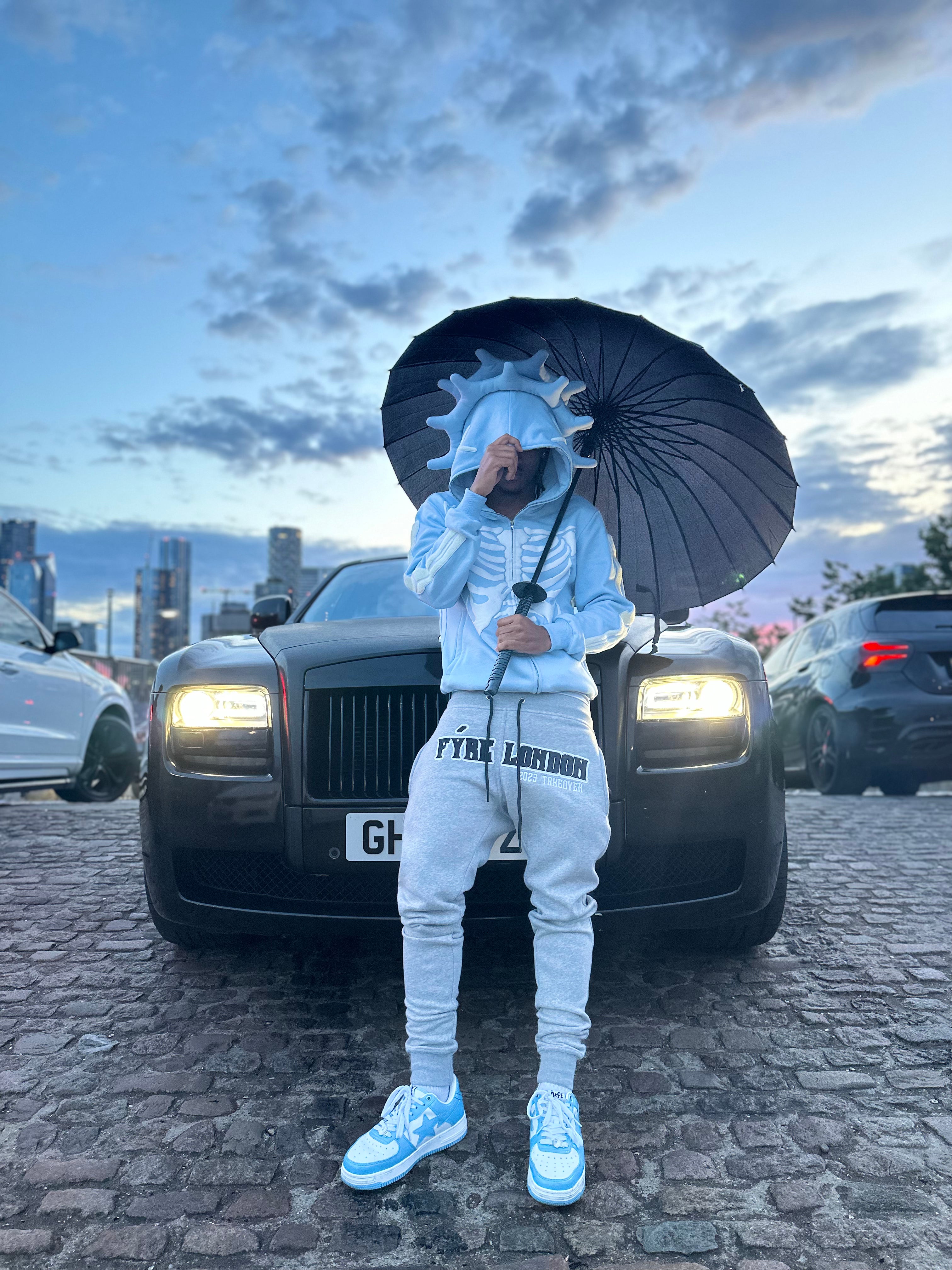 SKELLY HOODIE - BLEU