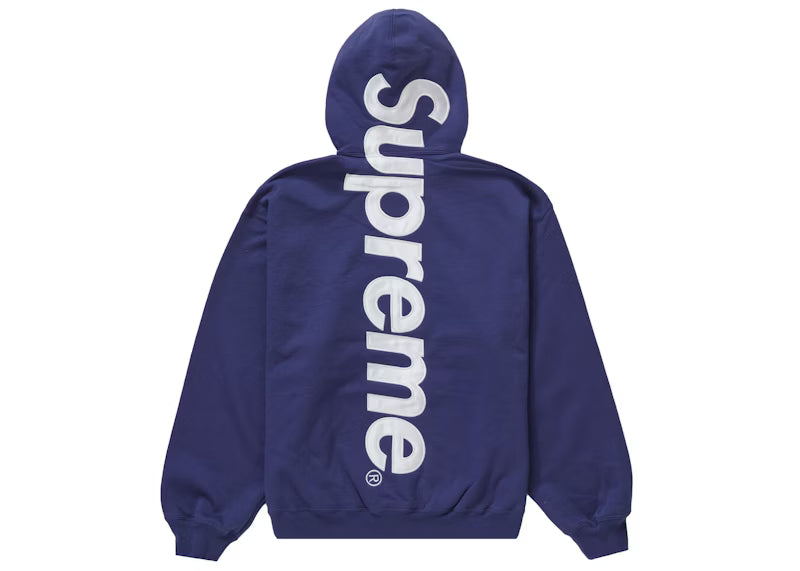 Satin Applique Hoodie & Sweats-BLUE