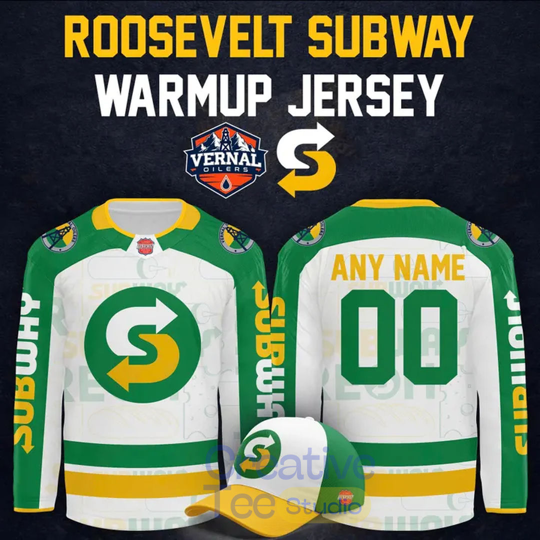 Vernal Oilers 2026 Roosevelt Subway Custom Hockey Jersey Vernal Oilers 2026 Roosevelt Subway Custom Hockey Jersey