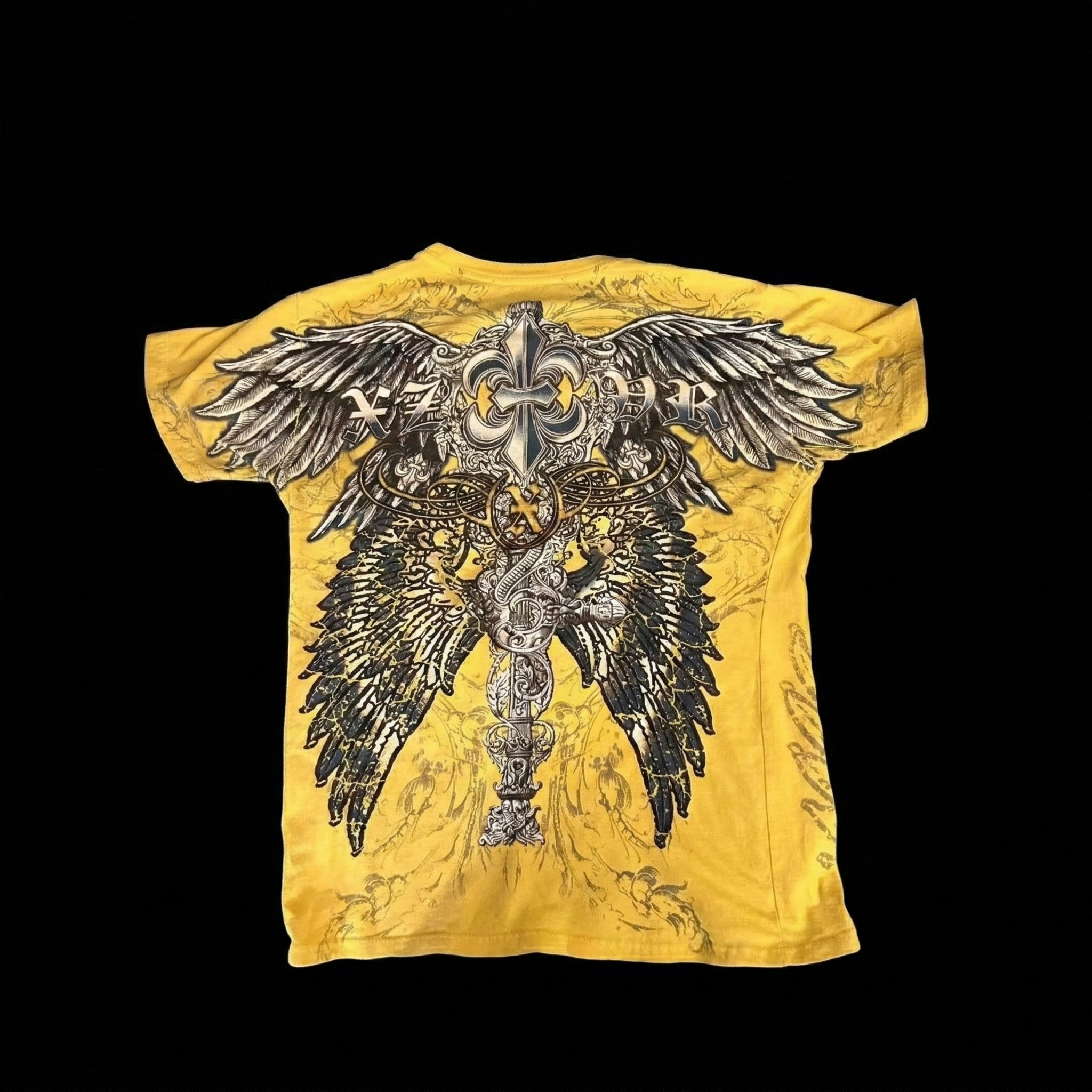 Yellow Winged Cross Graphic Tee